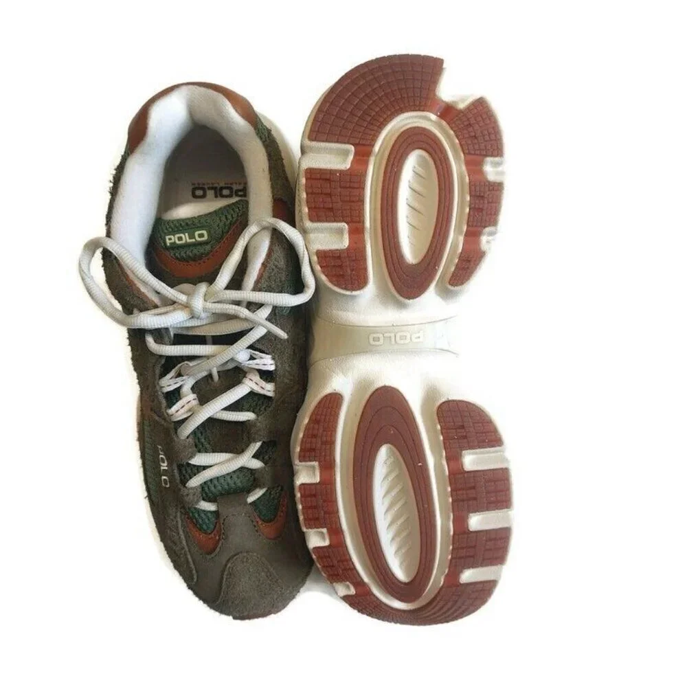 Polo Ralph Lauren Modern Trainer 100 Sneakers Mens Size 7.5 Shoes Green White - Picture 7 of 8